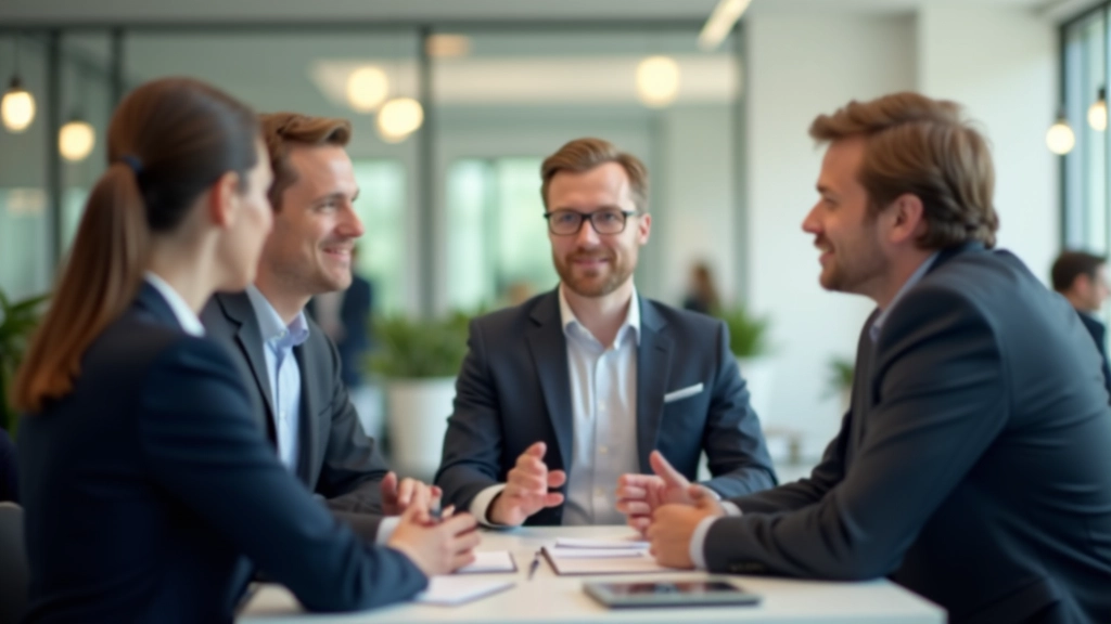 Professionele bedrijfsomgeving met team communicatie