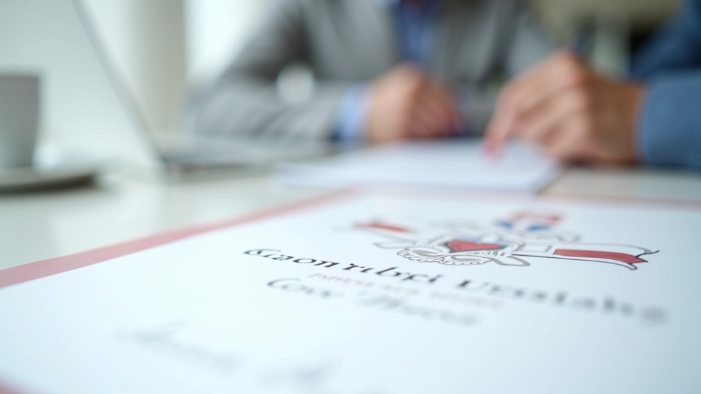 Cambridge certificaat met gouden zegel op blauwe achtergrond, officieel document, scherpgesteld